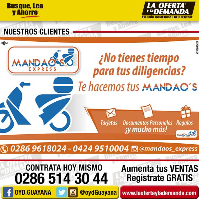 oydguayana's tweet photo. ¿No tienes tiempo para tus diligencias? @mandaos_express te hace tus mandaos. http://t.co/l5KshBZKcg