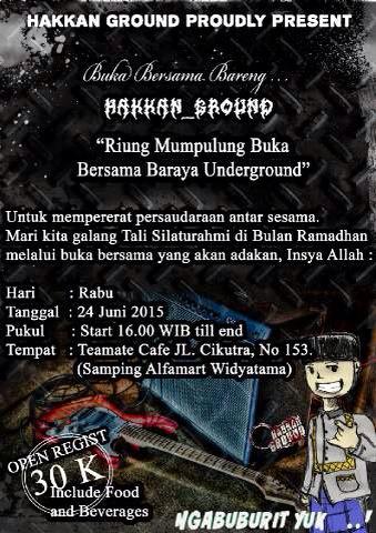 Rabu buka bersama with Hakkan Ground at teamate cafe (sebelah alfamart widyatama) save the date guys!