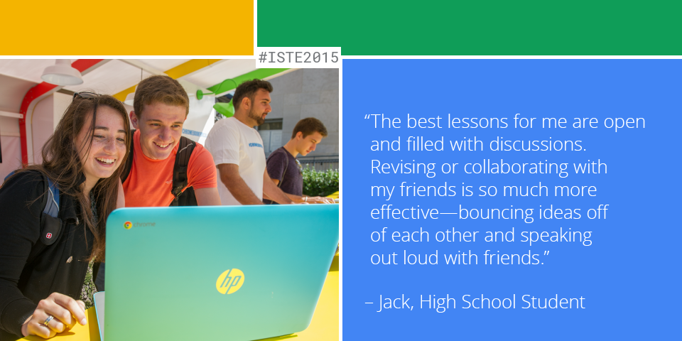 GoogleForEdu's tweet photo. Showcase interactive, fun and collaborative lessons for better student learning http://t.co/UcdTWWXFkk #ISTE2015 http://t.co/6f2r4AWeDC