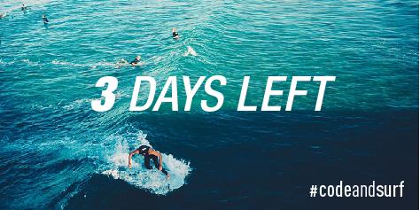 careerfoundry's tweet image. Only 3 days left to win a spot on our #CodeandSurf Retreat in Santa Cruz! ENTER RAFFLE NOW: goo.gl/BPsfkl
