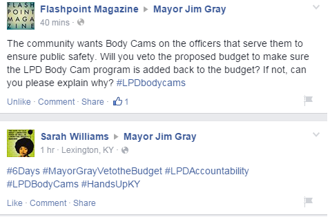 TruthJULS's tweet photo. @FlashMagLex @JimGrayLexKY ! #6Days #MayorGrayVetotheBudget #LPDAccountability #LPDBodyCams #HandsUpKY http://t.co/blSeOgm9dH