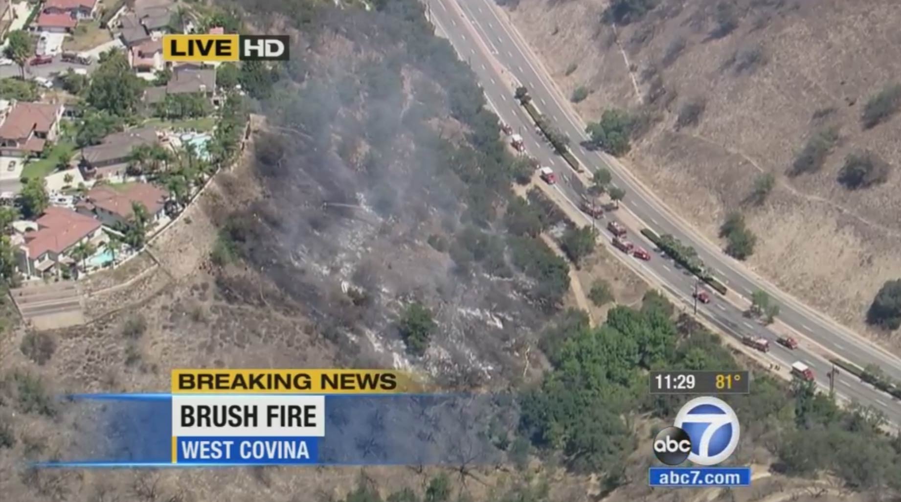 ABC7 Eyewitness News on Twitter "WEST COVINA UPDATE Brush fire mostly