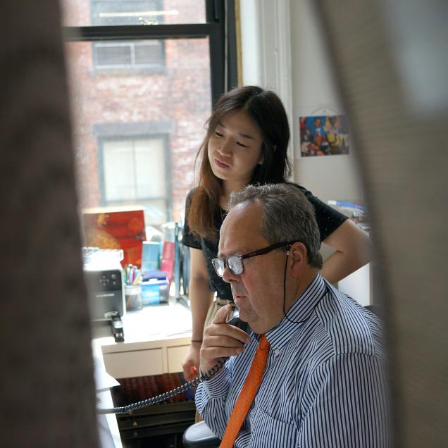 SaccoCarpet's tweet photo. We caught Marc sharing his wisdom with the team in the back room or making a prank call… we can't be sure. #Sacco http://t.co/m4HO0NSl7t