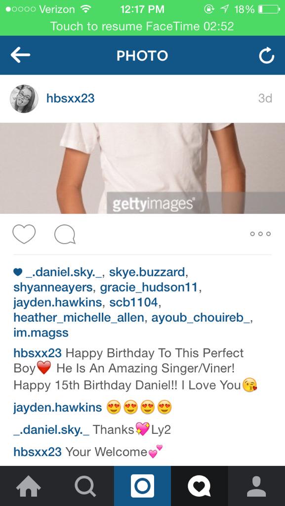 Daniel Skye commented on my birthday post for him  Omg I\m so happy right now!!  Thanks 