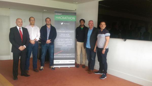 Callsign's tweet photo. Thank you to all the judges @Cisco @JLRPR @MorganStanley @DeutscheBank @cmaple #24hourhackathon #cschack @WMGCyber http://t.co/ByC3iBqAiV