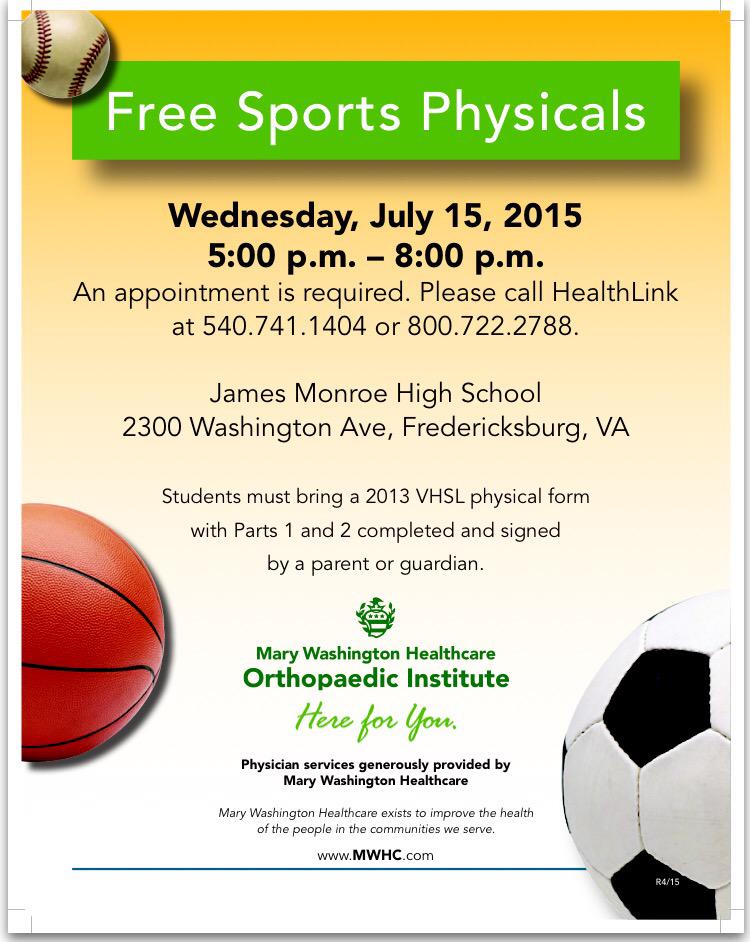 Free Physicals July 15