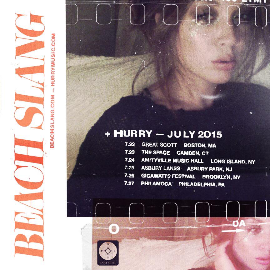 hurryband's tweet photo. Going on tour with our buds @beachslang. One show at an actual beach. Slang likely at all dates. http://t.co/LvfxoU8R1A