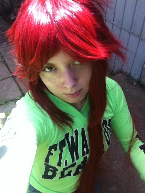 cosplayLove3's tweet photo. Grell wig!! http://t.co/gTfRrzvD09