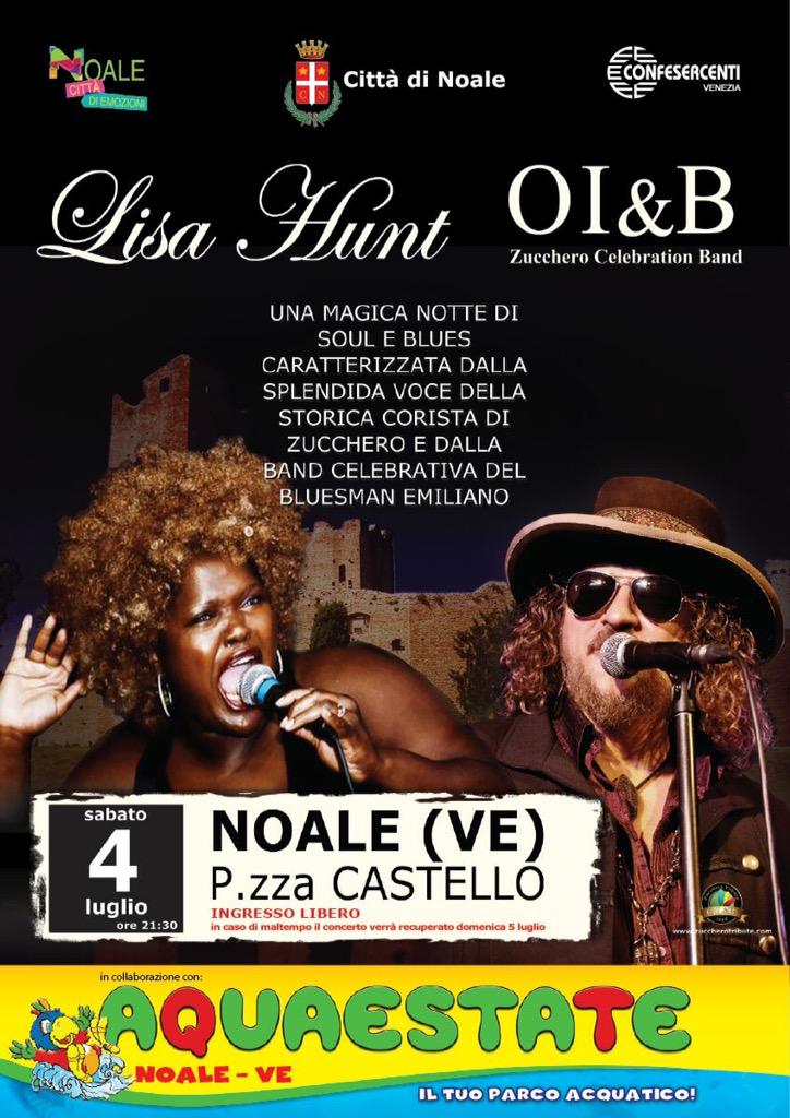 #MyNoale #NoaleEstate vi aspettiamo il 4 luglio ore 21 in Piazza Castello concerto Lisa Hunt!