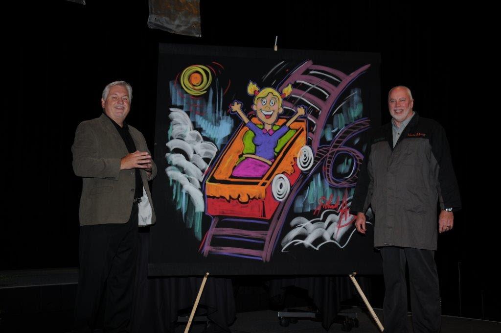 SteveGSpeaks's tweet photo. Renowned artist Richard Hight drew this during my #EnjoyTheRide speech at #TASSPSW2015 -- 2,000 principals attended! http://t.co/OQzyCgHNMf