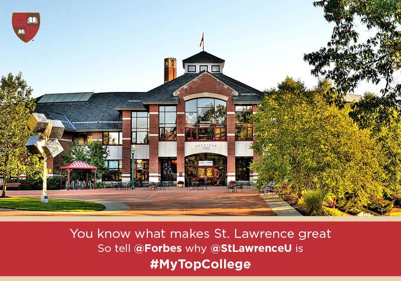 StLawrenceU's tweet photo. @Forbes is asking what makes SLU the best? Show you're a proud Laurentian &amp; tweet using #MyTopCollege &amp; @StLawrenceU! http://t.co/6XzPfRTpMg