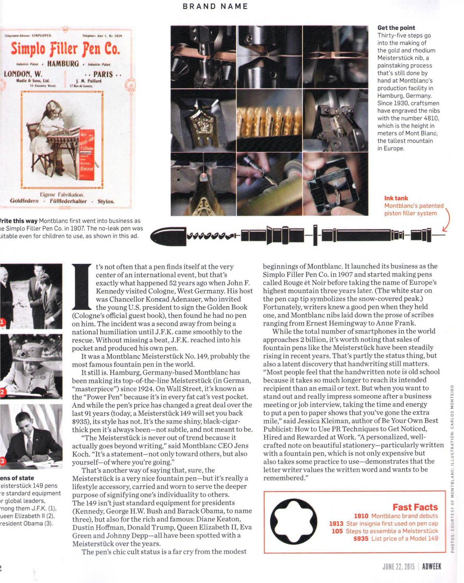 BestPublicist's tweet photo. Thanks @adweek @UpperEastRob for the closing quote in this week's Perspective on @montblanc_world @jessicakleiman http://t.co/Cxjx2340Rr
