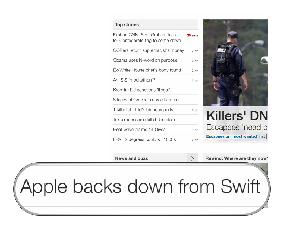 RonnieTheRobot's tweet image. CNN can&apos;t be any more clear than this. Long live Objective-C!!! #indiegamedev #apple #ItsWorthMentioning @CNN