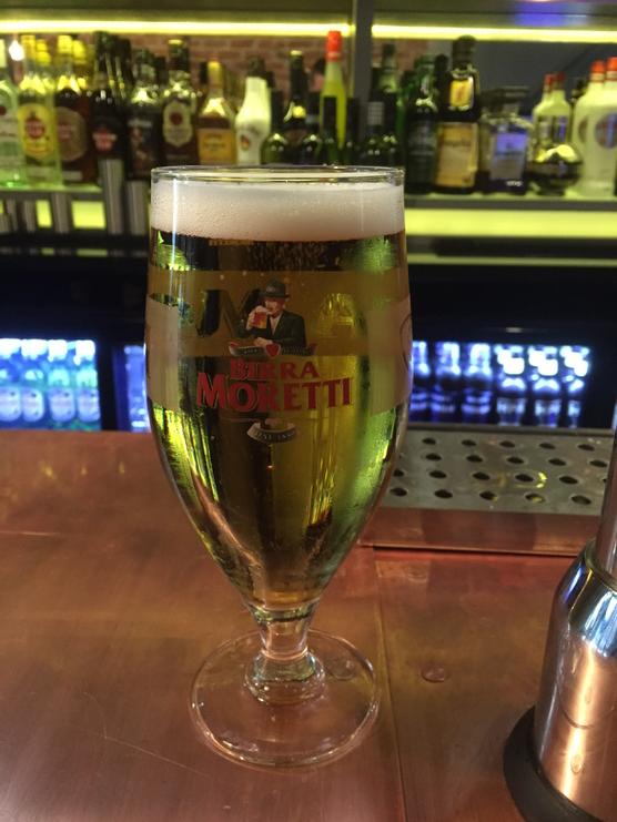 A chilled glass of Moretti #mondaynighttreat