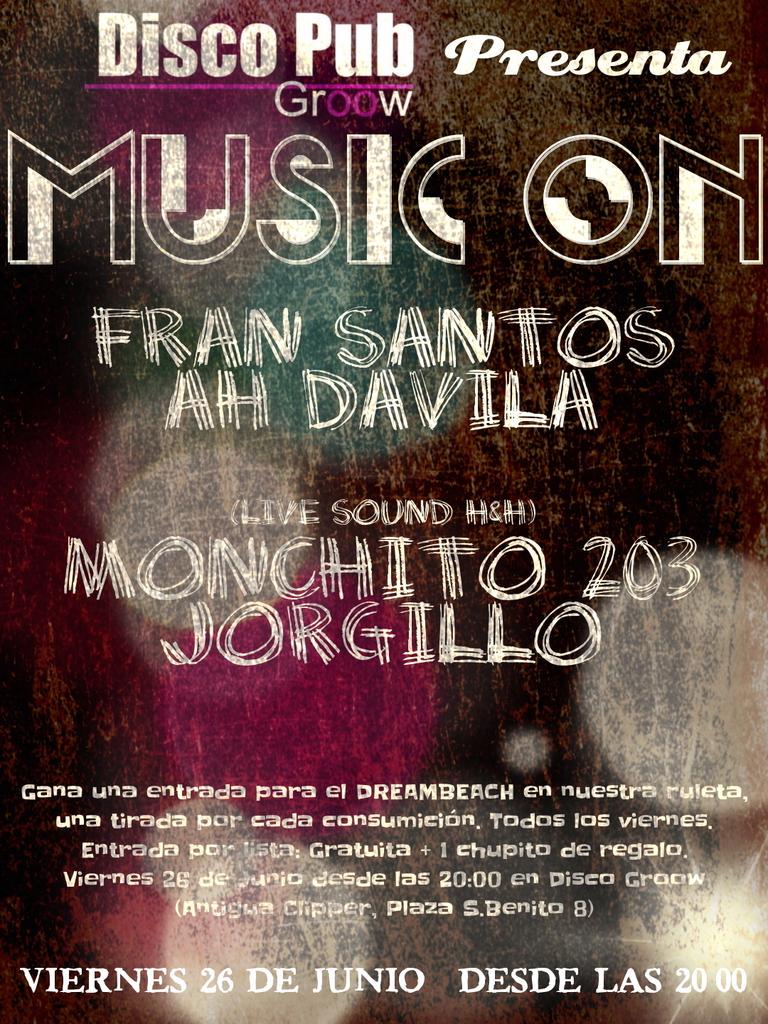 GroowDisco's tweet photo. Este viernes.. PRIMERA EDICIÓN de una fiesta muy especial.. Damos la bienvenida a -MUSIC ON- Ávila  #Techno #Rap http://t.co/tbRvImr4pz