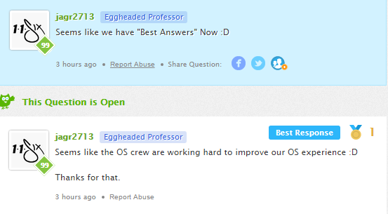 OpenStudy's tweet photo. "Seems like the OS crew are working hard to improve OS experience :D " ~jagr2713 
New features on #Openstudy! <3 http://t.co/3vX8T2VLM7