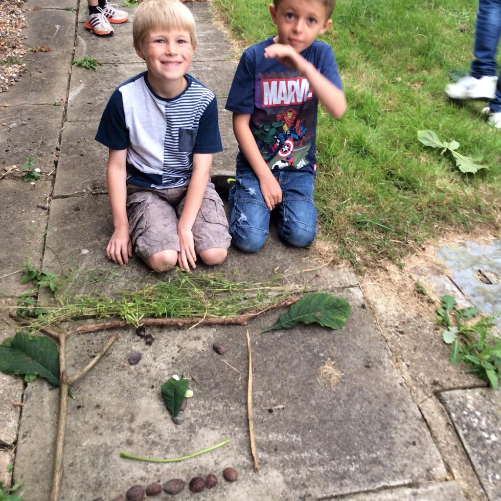 As well as games, tonight the Anchors made faces from items found in the church grounds.