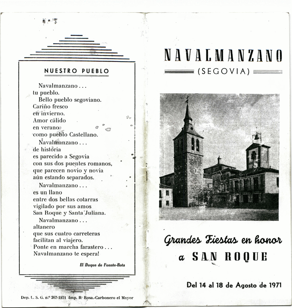 LoteroB's tweet photo. Folleto de las Fiestas de San Roque en 1971 http://t.co/zAK35hR8y6 http://t.co/uqgR8NIE4S
