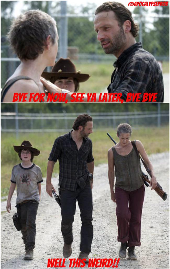 ApocalypseProb's tweet photo. When you ages saying goodbye to someone, then find they're walking the same way as you,like...
#TWDFamily http://t.co/sRBgE56MFP