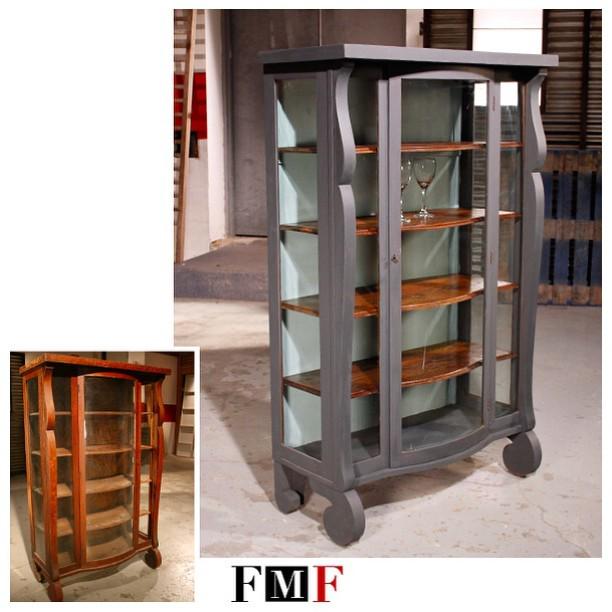 fleamarketflip_'s tweet photo. FMF Before & After : Curved glass curio cabinet from the 1930's is tastefully transformed. #fleamarketflip #beforea… http://t.co/E948Tq3qxC