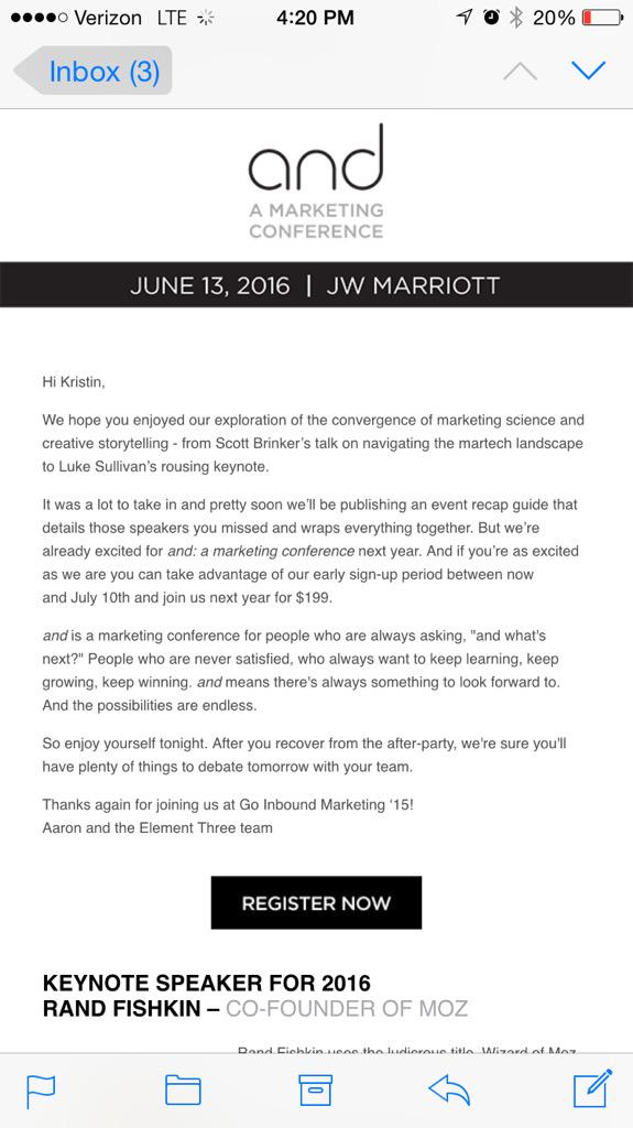 K_R_E_ative's tweet photo. Well timed @ElementThree. Who's coming with me!  #goinboundmktg http://t.co/5NqDJIPeBF