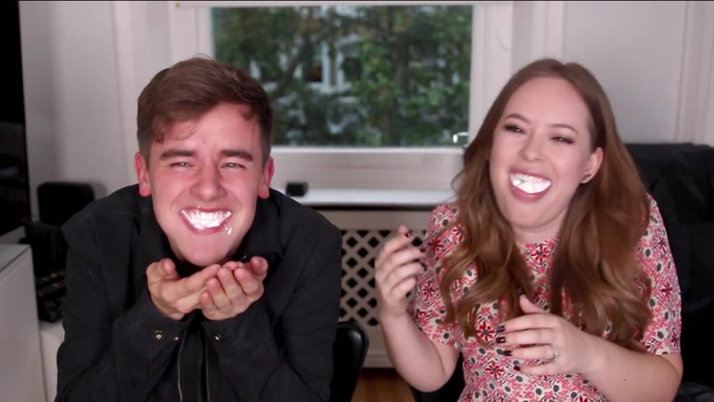 ajoneslol's tweet photo. @ajoneslol: Tanya just sits there while Connor spits everywhere 😂😂😂I'm crying laughing ❤️@TanyaBurr @CoonnorFrantta ✨ http://t.co/3fYiRaRpQ9