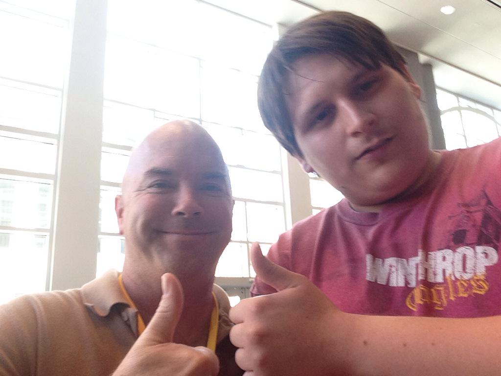 HarmonicInferno's tweet photo. A meeting 2 years in the making! Nice to finally meet you @Ol_Sarge! http://t.co/kDOAv9hjRB