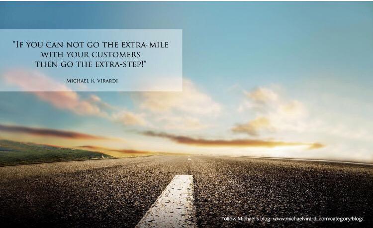 Michael_Virardi's tweet photo. "If you can't go the #extra_mile with your #customers then go the extra-step!" #MVirardi @RitaKaratzia http://t.co/Bps22y07Mm