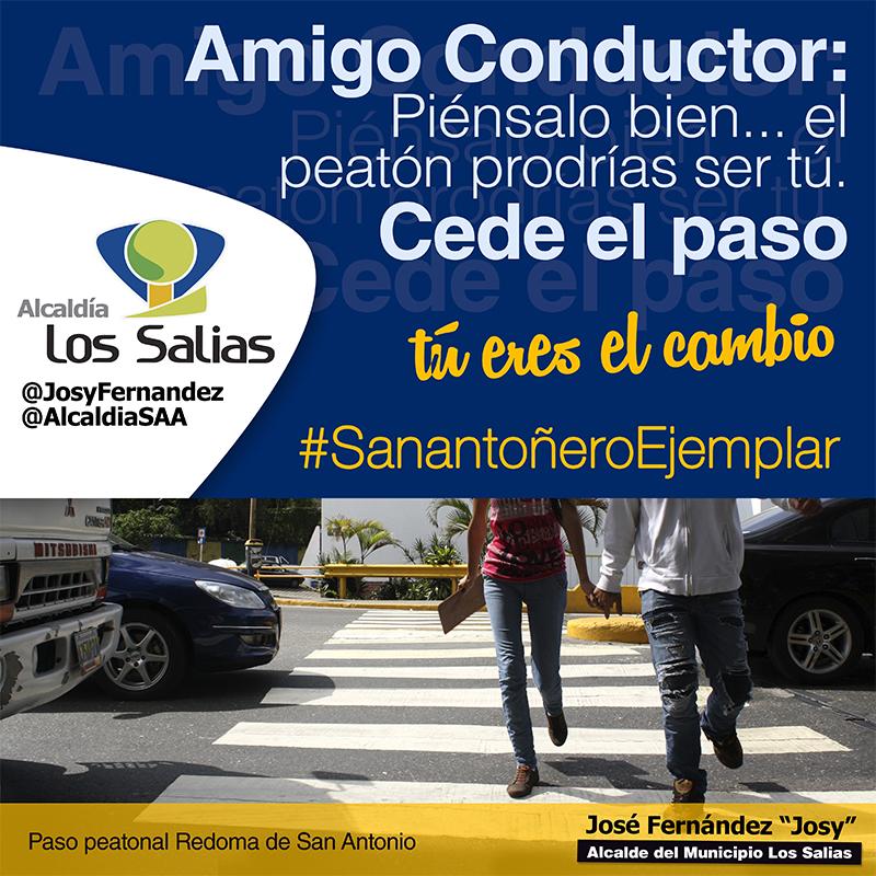 AlcaldiaSAA's tweet photo. Amigo Conductor: Piénsalo bien… el peatón podrías ser tú. Cede el paso #TúEresElCambio #SanantoñeroEjemplar http://t.co/WPNHKw8PKH