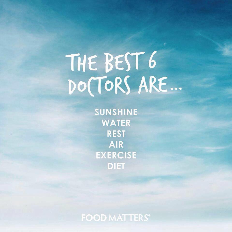 docandrewmurray's tweet photo. The best 6 doctors- rest, exercise, eating well, sunshine , fresh air and water http://t.co/rrHhsUWGmC
