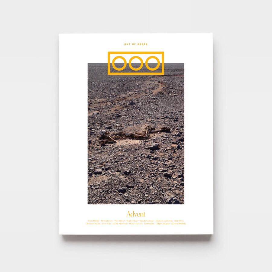 outofordermag's tweet photo. Officially presenting the new issue of OUT OF ORDER! Our sixth issue, "Advent," with cover art by Pierre Huyghe. #OOO http://t.co/EJeTnw81dW