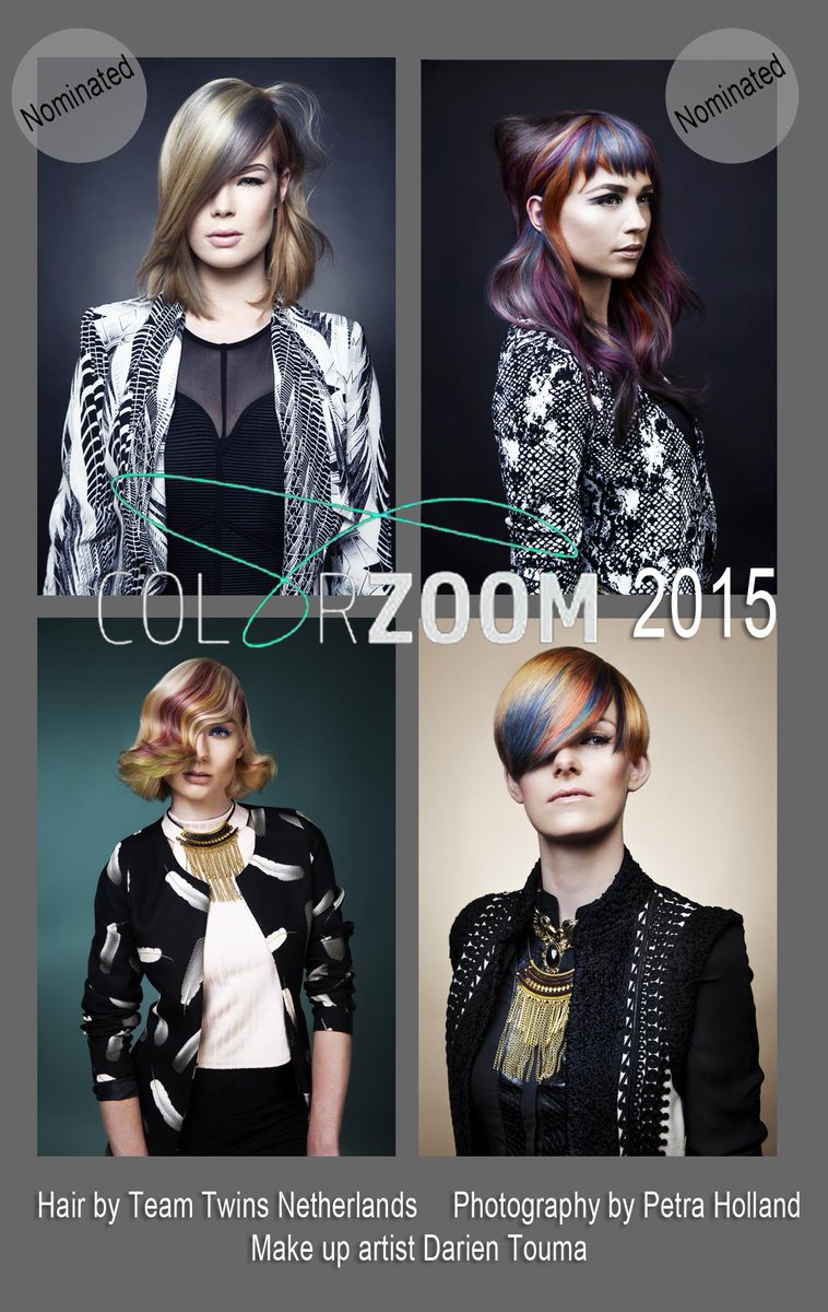 TeamTwinsNL's tweet photo. Ja!! Twee nominaties binnen voor de #ColorZoom challenge! #Goldwell #hairstylist http://t.co/5FqwMgE50l
