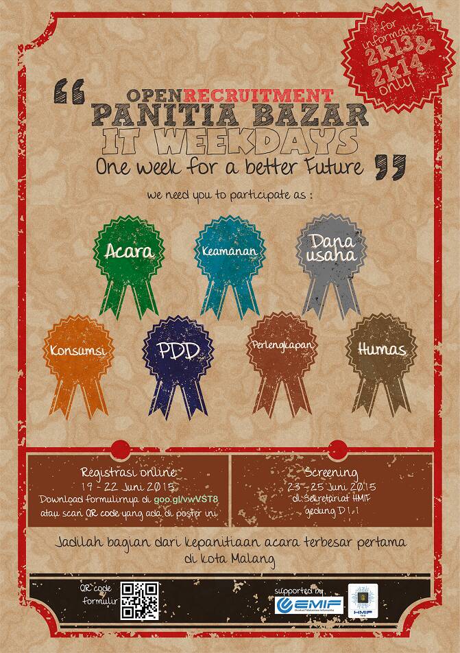 HMIF_FilkomUB's tweet photo. Segera daftarkan diri di  https://t.co/XA52eHjNby @IFUB2013 @IFUB2012 @InformaticsUB14 #SatuPaduInformatika http://t.co/gUcv5qr8UG
