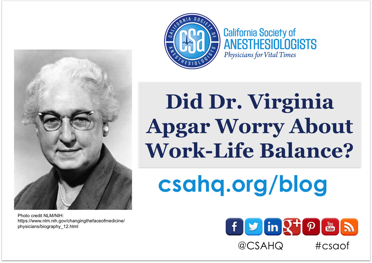 CSAHQ's tweet photo. Did Dr. Virginia Apgar Worry About Work-Life Balance? http://t.co/n6SE3DYF8W @KarenSibertMD #doctors #csaof http://t.co/zgB3HyTpjJ