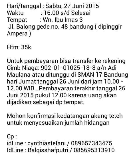 Assalamualaikum wr.wb
 Kami ingin mengajak akang teteh semua untuk hadir di acara buka bersama bakatuwla pada: