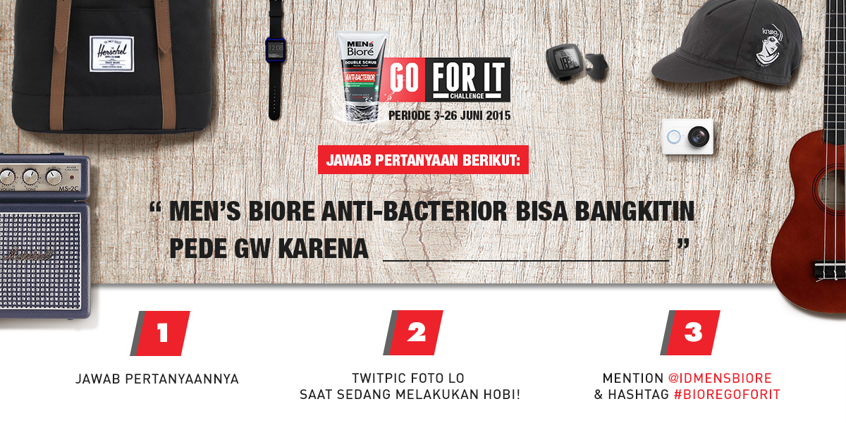 IDmensbiore's tweet photo. Tantangan #BioreGoForIt berakhir besok bro! Jawab pertanyaannya, twitpic, mention kita + #BioreGoForIt sekarang! http://t.co/TCtktM18WW