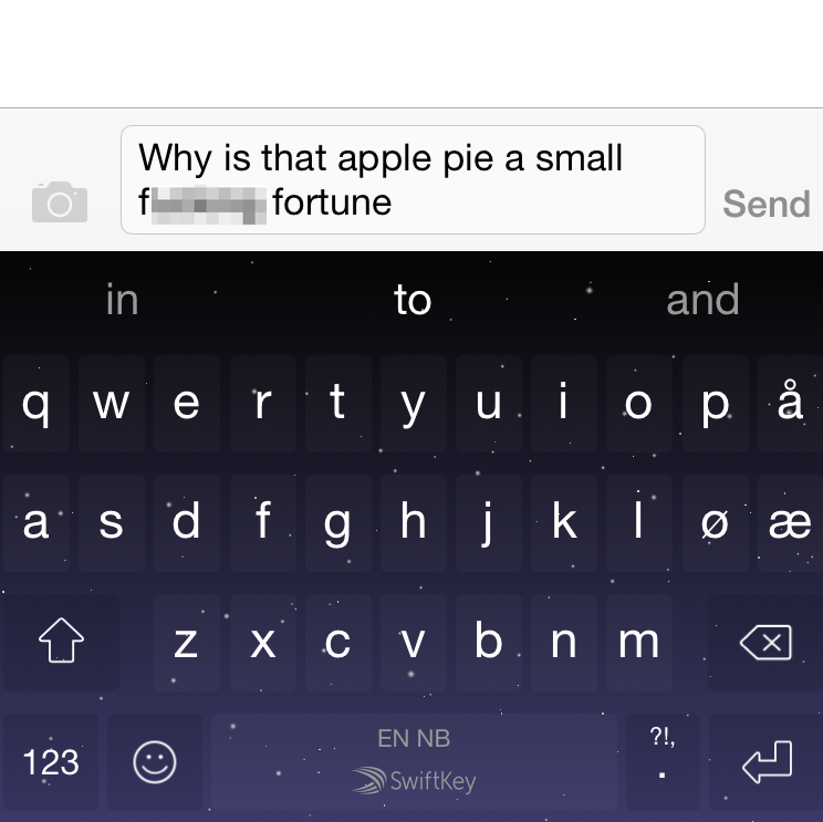 SwiftKey's tweet photo. Has your SwiftKey ever made a wacky/embarrassing prediction? Show us with a screenshot w/ #SwiftKeyGame! http://t.co/wv4c3HL9xA
