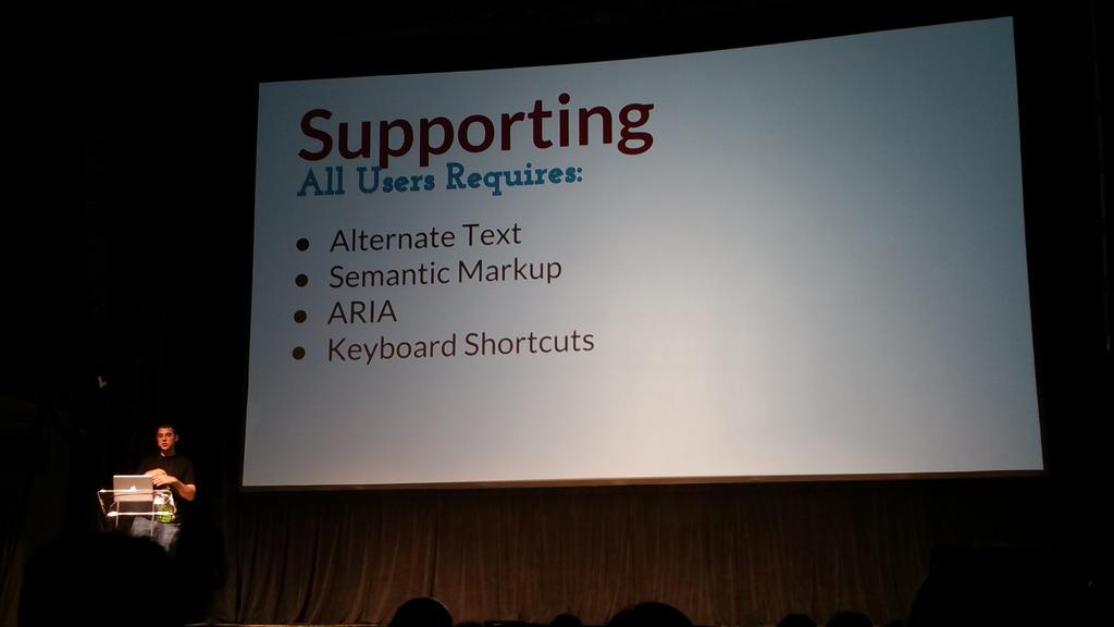peripheralcyn's tweet image. Supporting all users with @jkup #jquerysf