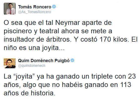 alfredopeseta's tweet photo. Zasca !!! @Orgullo_FCB @Tocapilotes @antimadridcomic @elsimiolopez @FiebreCule @quimdomenech http://t.co/xjgOInw4aS