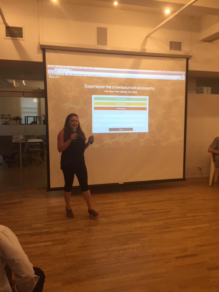 YouSharedTeam's tweet photo. But the question is.. @pizzafy did you #crowd source our @StartupBusNYC #pizzaparty at @GA this eve?! #traction http://t.co/R1nJQwVodB