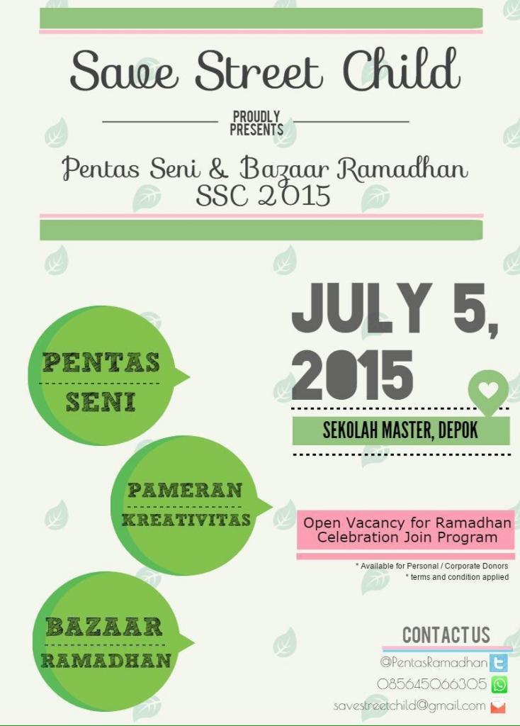 <a href="/jajanandepok/">MariBikinLaper :D</a> "Pentas Seni dan Bazaar Ramadhan SSC 2015". Sunday, 5 July 2015 at Sekolah Master,Depok! Don't miss it!