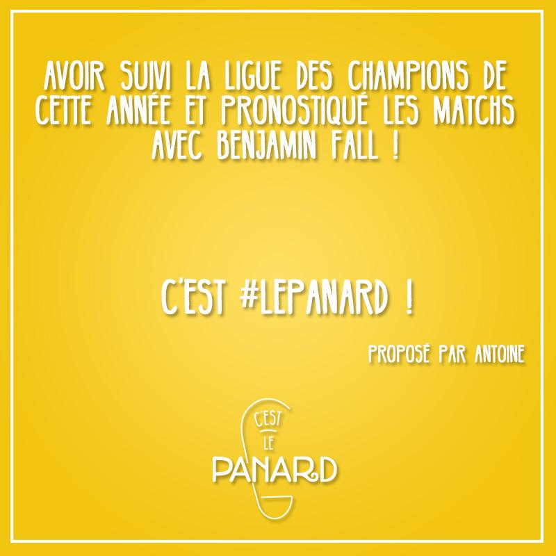 Panard_Officiel's tweet photo. Merci @benjaminfall d'avoir un jour égayé la journée d'un de nos abonnés ! #LePanard #LDC #Rugby #pronostiquesdumardi http://t.co/ipJwt5gH6I
