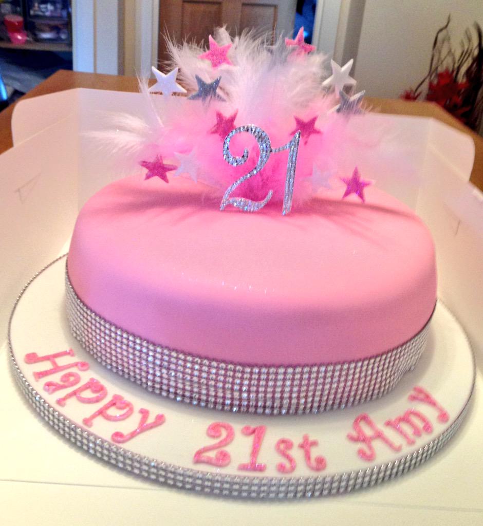 happy birthday cake pink 21