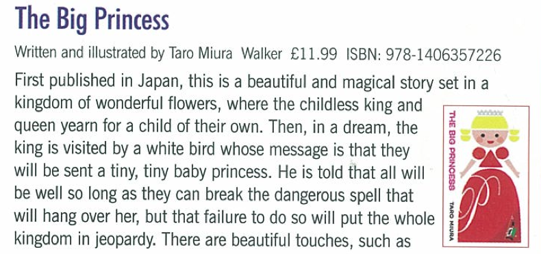 tarowitter's tweet photo. イギリスの子どもの本についての雑誌『カルーセル』(Carousel No.60 June)に『The Big Princess』（Walker Books）の書評が出ました。 http://t.co/x57AmyiwVd