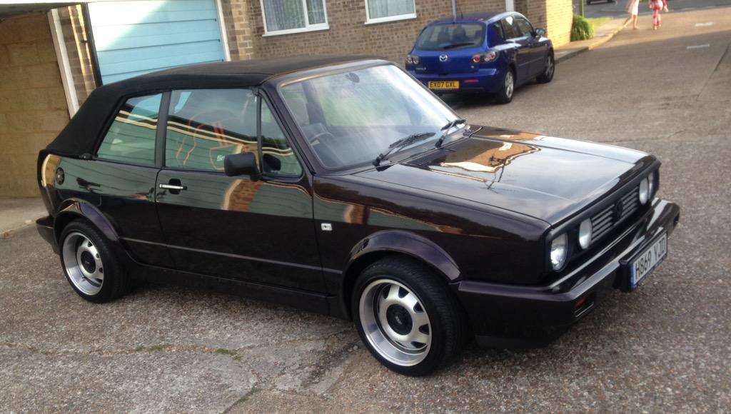 uk_surfbus's tweet photo. A beautiful example of a fully restored MK1 Golf Cabby resprayed in blackberry #VW for sale soon! http://t.co/lY1rRHViSj