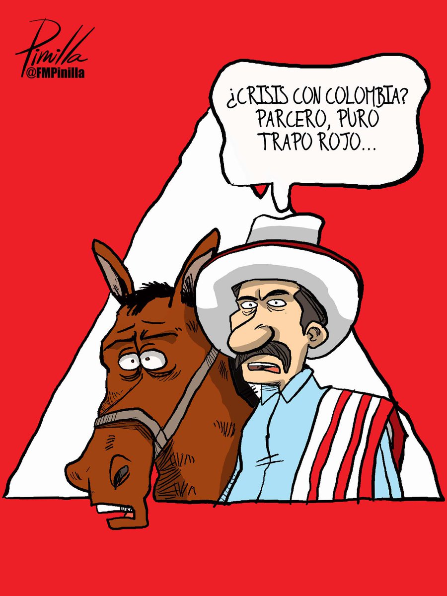 FMPinilla's tweet photo. #CARICATURA ¿Crisis con Colombia? #TRAPOROJO   http://t.co/89x4cIvoTS @ElNacionalWeb