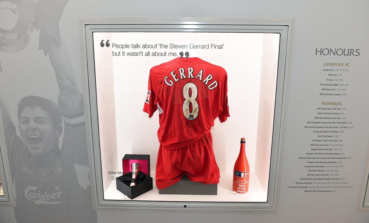 LFC's tweet photo. #LFC's interactive museum has launched 'The Steven Gerrard Collection', find out more here: http://t.co/rtd9J0WF60 http://t.co/zrtVNY8x8F