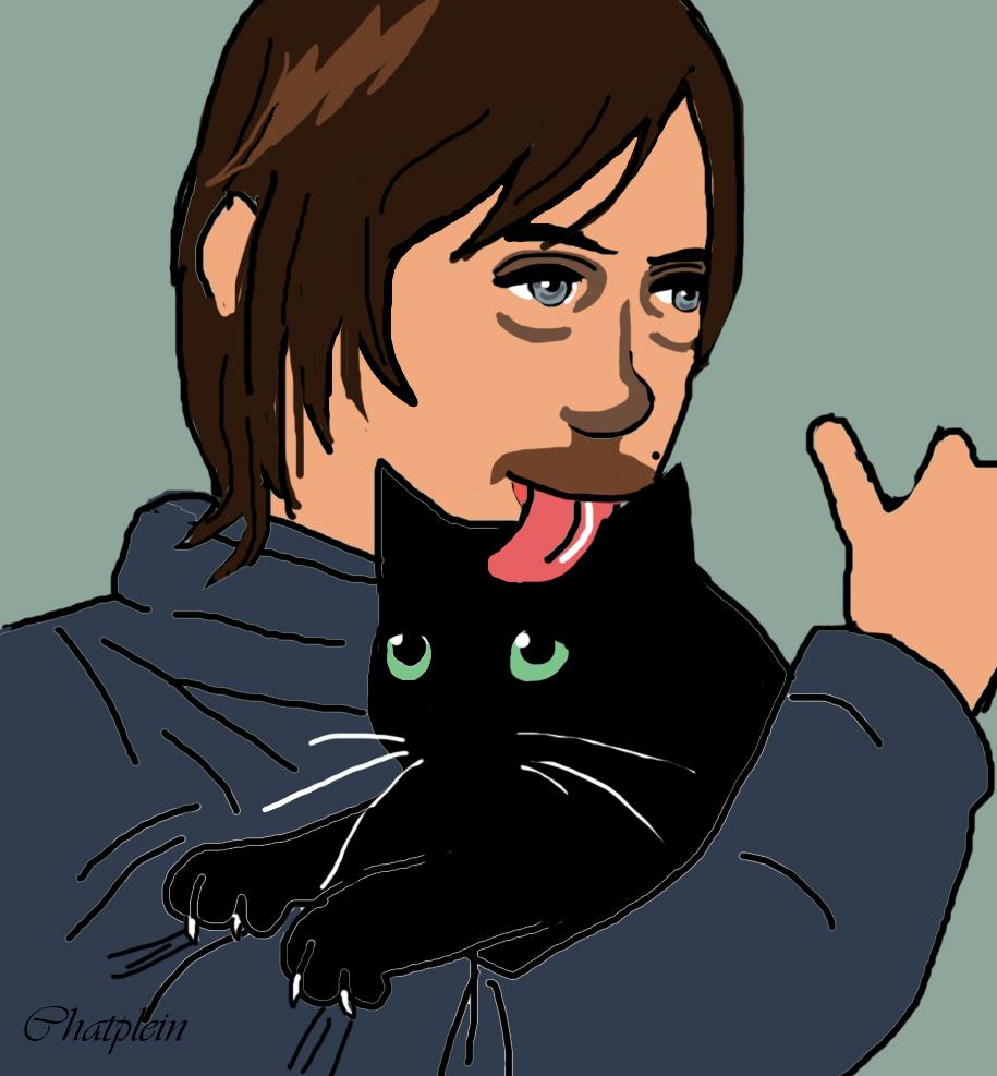 Chatplein's tweet photo. New couple alert ๐โค
#NormanReedus #normanscat #EITD http://t.co/ql1NTMX86i