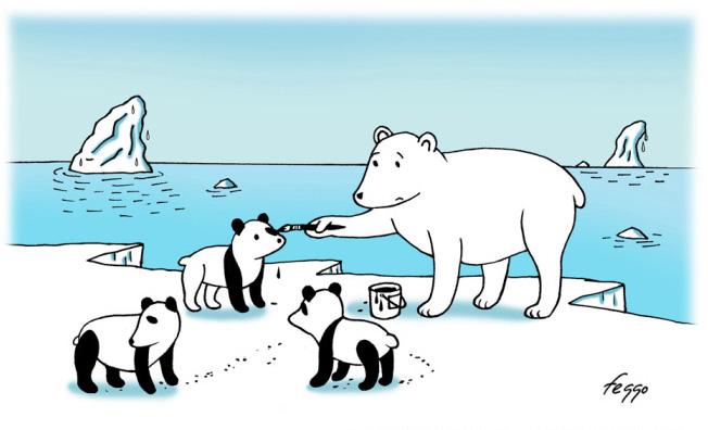 Deeler22's tweet photo. #Feggo #Felipe #Galindo #adaptation #adaptability #WWF #Polar #Panda #comics #real #problems #funny #images http://t.co/AO49zkSg9V