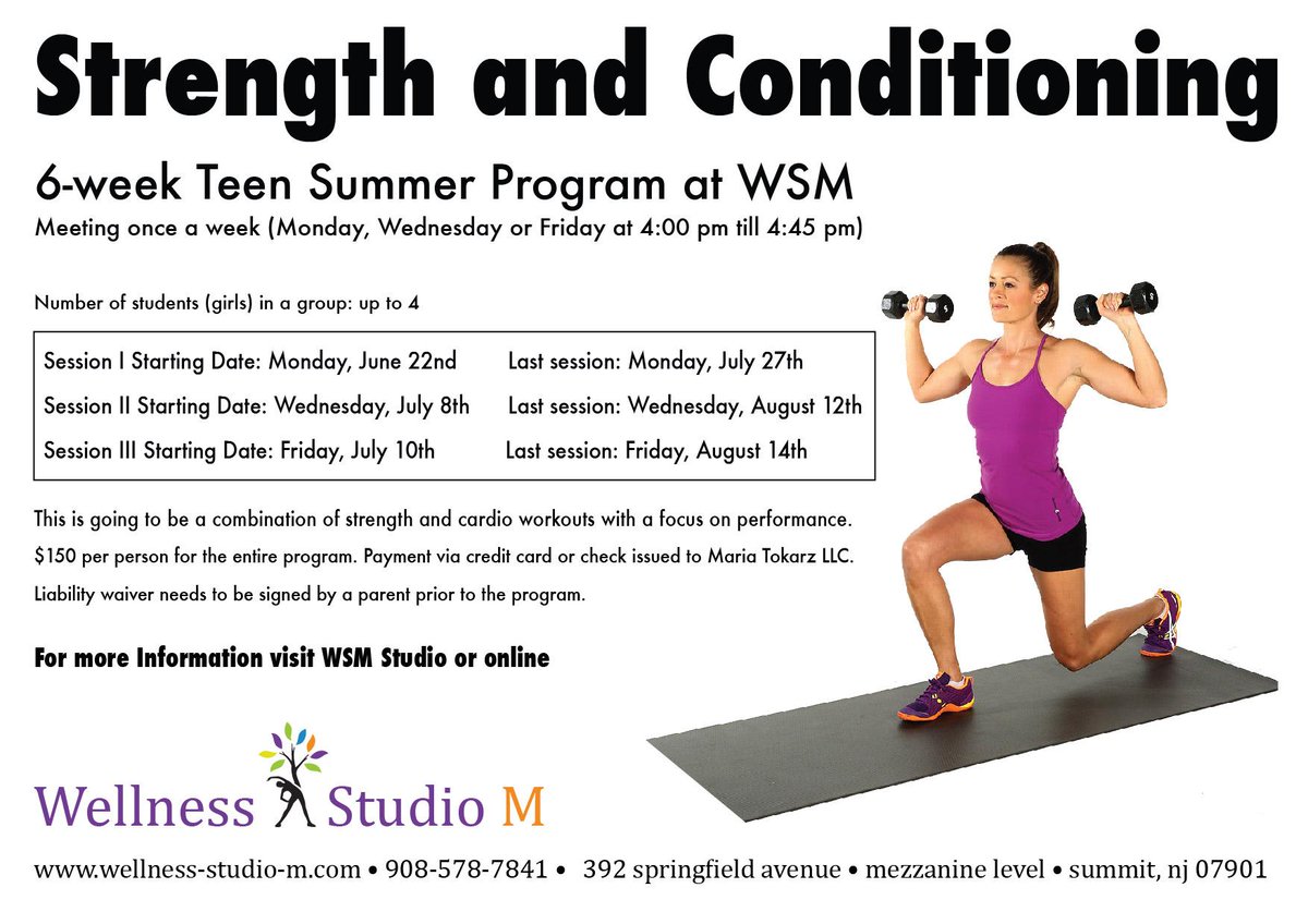 DowntownSummit's tweet photo. Check out the new Summer Strength and Conditioning program for teens at @WellnessStudioM! #Summit #SummitFit http://t.co/Gvn7P5UyJS